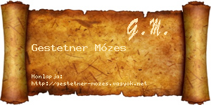 Gestetner Mózes névjegykártya
